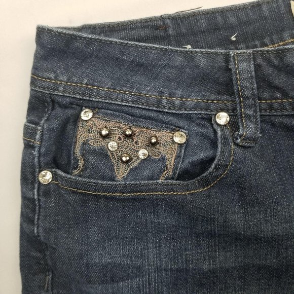 Earl Jean Embroidered Boot Cut Jeans Womens Sz 8P - Picture 12 of 14